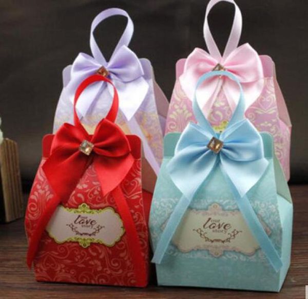 Colorful petit mariage en carton Favors Boîte cadeau de fête Boîtes de bonbons