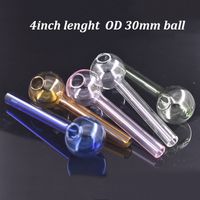 accessoires de fumer coloré tuyaux de brûleur d'huile de verre de haute qualité 4 pouces Lanch 30 mm tubes de verre de bulles