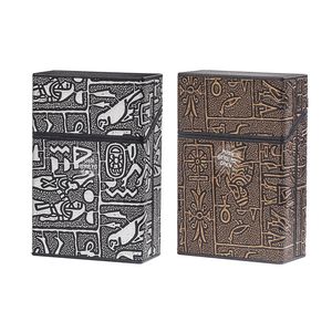 Coloré Fumer Égyptien Motif D'écriture Étuis À Cigarettes Boîte De Rangement En Plastique Boîtier Exclusif Automatique Printemps Ouverture Flip Cover Étanche À L'humidité Stash Case DHL