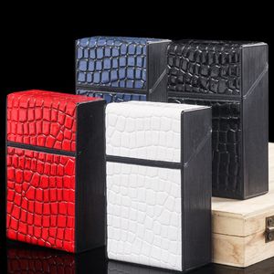 Motif de peau de serpent fumant coloré Étuis à cigarettes Boîte de rangement en plastique Boîtier exclusif Ouverture à ressort automatique Couverture à rabat Étanche à l'humidité Stash Case DHL