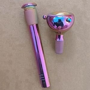 Kleurrijk roken dik glas draagbaar droog kruid tabak Waterpijp filter bong down stengel 14 mm vrouwelijk 18 mm mannelijke bong downstem bowl waterpijp shisha sigarettenhouder dhl