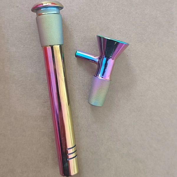 Colore fumer en verre épais portable Herbe sèche Tobacco Water Typpe Filtre Bong Down Tide 14 mm Femelle 18 mm Mâle de bow Bow Swewing Hookah Shisha Cigarette Cigarette