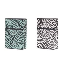 Coloré Fumer Zebra-Stripe Motif De Peau Étuis À Cigarettes Boîte De Rangement En Plastique Boîtier Exclusif Automatique Ouverture À Ressort Flip Cover Étanche À L'humidité Stash Case DHL