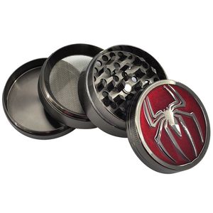 Kleurrijk Roken Zinklegering 52MM Cool Spider Style Herb Tobacco Grind Spice Miller Grinder Crusher Grinding Chopped Hand Muller Cigarette Handpipes Holder