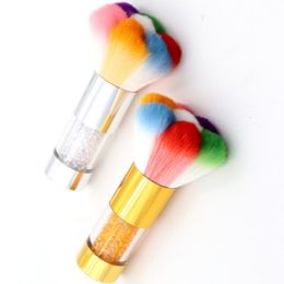 Brosse de nettoyage des ongles souple colorée Nail Art pour Gel UV ongles poussière nettoyant brosse manucure pédicure outil accessoires