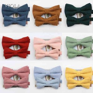 Kleurrijk vast ouder-kind zachte corduroy katoenen bowtie sets mannen kinderen blauw rood bruin vlinder feest bruiloft vlinderdas accessoire y1229