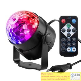 Boule disco colorée activée par le son, lumières de scène LED 3W RGB, projecteur Laser, lampe, fournitures de fête de noël, cadeaux pour enfants, sans mer