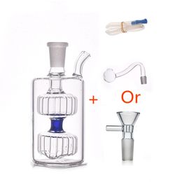 Kleurrijke vierkante waterpije waterpyrex glazen olie pijp bong dikke mini goedkope nagel bubbler water tabak dab rig pijpen met trechter rokende droge kruidenkom en siliconenslang