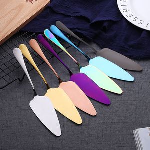 Outils colorés de pelle à gâteau en acier inoxydable avec bord dentelé Serveur Lame Cutter Tarte Pelles à pizza CakeS Spatule Outil de cuisson LLS420-WLL