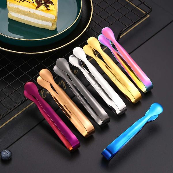 Clips colorés en acier inoxydable, mini pinces à sucre et à glace, pour servir des apéritifs, outils de cuisine, gâteau écologique, pain, nourriture, barbecue, bar à café en métal, fournitures de salle à manger d'hôtel