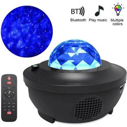 Kleurrijke sterrenhemel Projector Blueteeth USB Voice Control Music Player Led Night Light Romantic Projection Lamp Birthday Gift246H