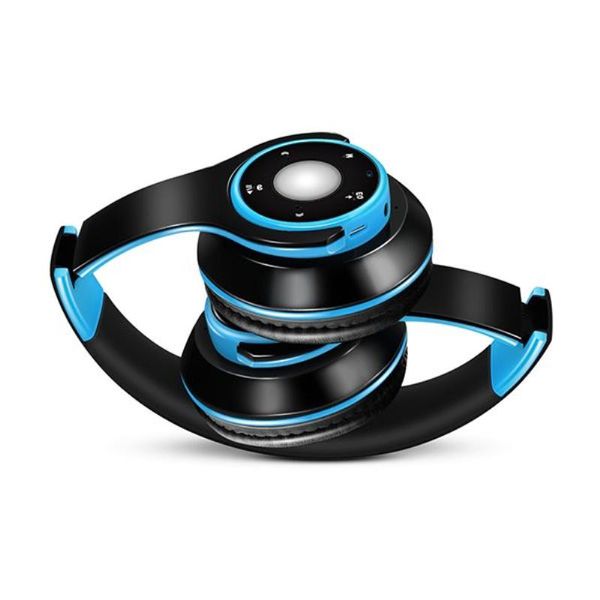 Envío gratis colorido estéreo Audio Mp3 Auriculares Bluetooth Auriculares inalámbricos Soporte para auriculares Tarjeta SD con reproducción de micrófono 10 horas Shhfj