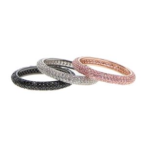 Kleurrijke steen hete stijl roze zwart rood wit stenen cz zirkoon verlovings sieraden Eternity vrouwen band stapelen ringen voor bruiloft