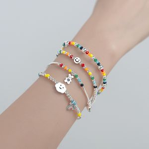 Bracelet à brins colorés de Style coréen, bijoux à main frais et doux Girly, perles colorées, nuages