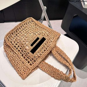 Sac de plage en crochet d'été coloré sac à provisions de paille pour filles grandes sacs à main avec lettre de broderie