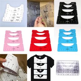 Kleurrijke T-shirt Uitlijning Ruler Guide Tool to Center Designs Home Accessoires voor Volwassenen Jeugd Peuter Baby