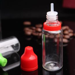 Joint inviolable coloré et bouteille vide à l'épreuve des enfants 15 ml Flacons compte-gouttes en plastique liquide E avec de longs embouts fins pour Ejuice Essentia Eogd