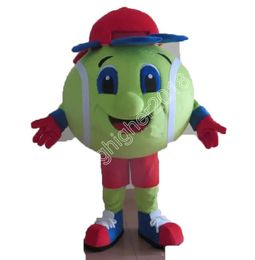 Costume de mascotte de balle de tennis coloré personnaliser dessin animé thème personnage noël tenue de fête en plein air unisexe robe de soirée costumes