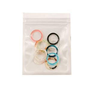 Anneaux de bande transparents colorés acrylique géométrique rond motif de marbre anneau résine acétate conseil anneaux pour femmes filles bijoux 10 pièces/ensemble