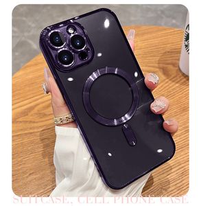 Transparent coloré pour étui de chargement sans fil magnétique Magsafe pour iPhone 13 14 12 11 Pro Max Mini X Xs XR couverture en Silicone souple