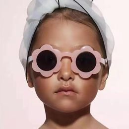 Lunettes de soleil transparentes colorées pour enfants filles, rondes en forme de fleur, lunettes de soleil pour bébés, petite monture, lunettes cadeaux de personnalité