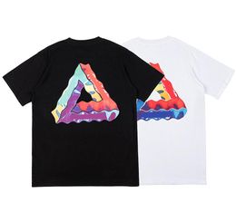 Colourful Triangle Print Heren en dames T-shirt met korte mouwen Tide zwart-wit maat s-xl