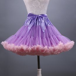 Kleurrijke Tule Meisjes Petticoat Onderrok Tule Rok Volwassen mesh dagelijkse gezwollen rok zonder been rokbeugel