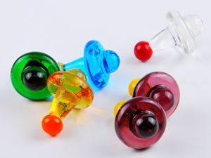 Kleurrijke UFO Glas Carb Caps voor Quartz Thermische Banger Nagels Solid Gekleurde Gyro Carb Cap Diameter 23mm