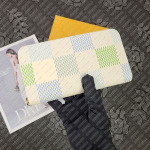 Billetera colorida Diseñadora de billeteras largas bolsas de billetera clásica para mujeres verificadas billeteras cortas soporte para monedas de monedas de monedas de llave con cremallera nuevo estilo de diseñador de diseñador