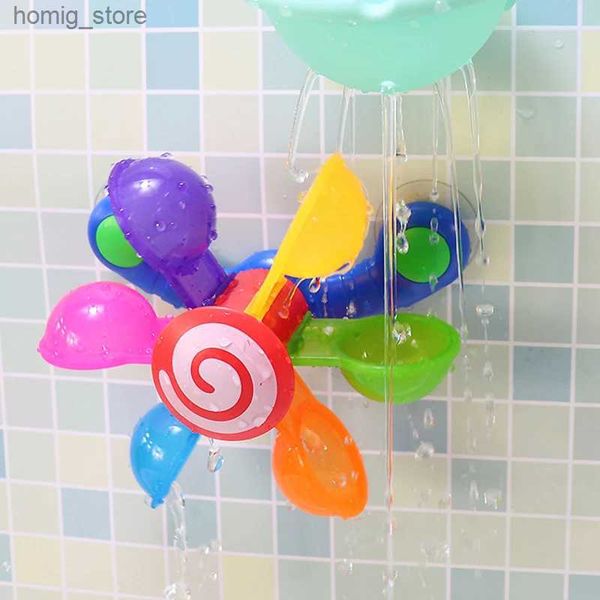 Baignoire de roue d'eau colorée tasse de baignoire bébé baignoire baignoire baignoire jeu de baignoire buse de douche jouet y240416