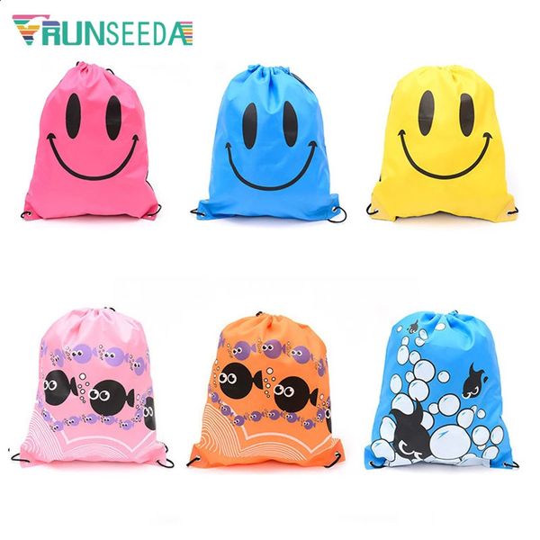 Colorido impermeable natación mochila bolso portátil poliéster cordón deportes bolsa agua deporte playa bolsa regalo personalizar 240307