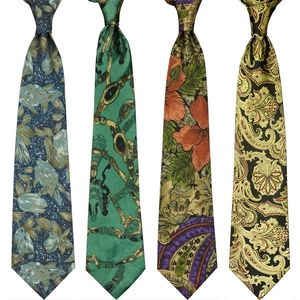 Corbatas coloridas y anchas Vintage 100 con estampado de seda para hombre, corbatas de 10CM con estampado Floral abstracto geométrico de Paisley, marca hecha a mano 240119