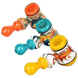 Coloré Perruque Wag Pyrex Tuyaux En Verre Épais Herbe Sèche Tabac Barboteur Cuillère Bol Filtre Plates-formes Pétrolières Pipe À Main À La Main Portable Bong Fumer Porte-Cigarette Tube DHL