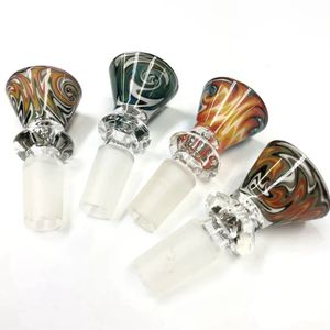 Perruque colorée Wag verre à fumer 14MM 18MM joint mâle Bong narguilé remplacement filtre bol Portable herbe tabac huile tuyau d'eau paille vers le bas porte-cigarette