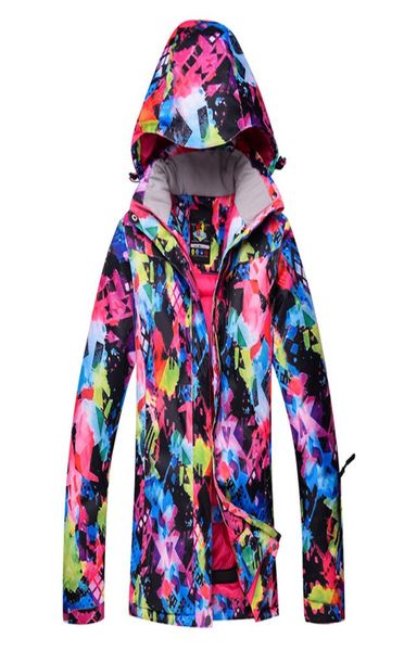 Veste de Ski d'hiver colorée pour femmes, manteau de Snowboard imperméable et coupe-vent, chaud pour dames, costume de Ski de rue en plein air 4345674