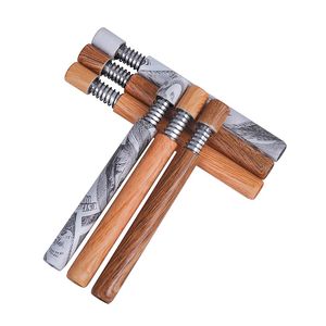 Coloré WoodGrain Spring Pen Style Pipes Filtre En Aluminium Mini Dry Herb Tobacco Catcher Taster Bat One Hitter Fumer Cigarette Pirogue Porte-Fumeur DHL