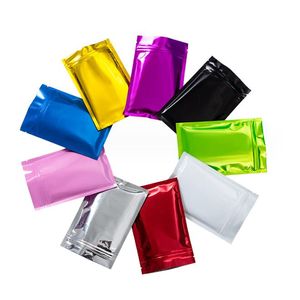 Sacs d'emballage ziplock colorés, sacs d'emballage de bonbons en papier d'aluminium recyclé, pochette refermable anti-odeur, petit sac de rangement en plastique Ziplock