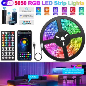 Colorrgb RGB 5050 LED WiFi LED Strip Lights Music Sync Tape Alexa Smart Lights Strip for Party Room Decor TV Breclight