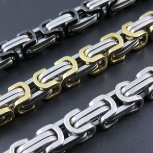 Couleurs 50 cm-120 cm Personnalise En Acier Inoxydable Chaîne Byzantine Lourd Énorme Collier Pour Homme Bijoux De Mode Chains244M