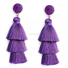 Kleuren Boheemse Druzy Tassel Oorbellen Sterkingsverklaring Grote Dangle Drop Oorbellen voor Dames Mode-sieraden Gift Will and Sandy New