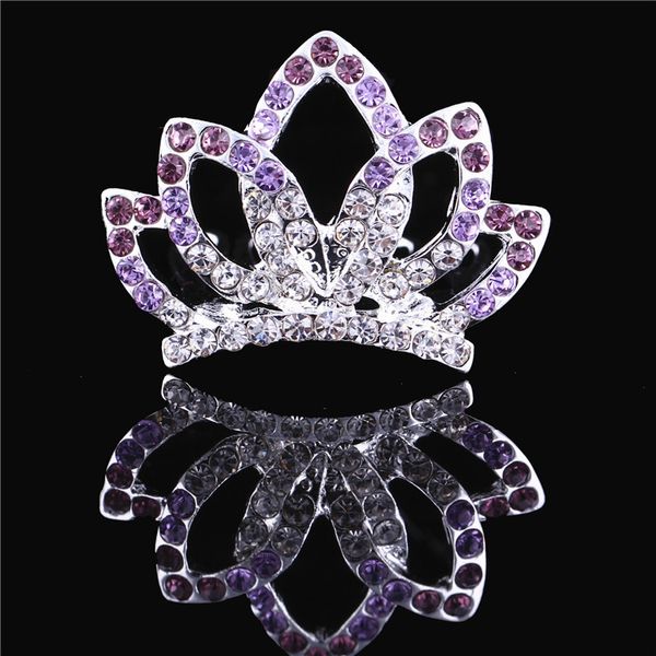 Couleurs couronne filles diadème peigne brillant strass couronne cheveux tête porter fille fête d'anniversaire accessoires de mode