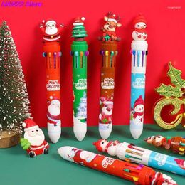 Bolígrafo navideño bonito de colores, bolígrafos de Gel de dibujos animados Kawaii de Papá Noel para útiles escolares de escritura, accesorios de oficina, 1 Uds.