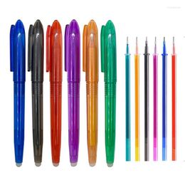 Kleuren Wisbare gelpen Set Wasbare handgreep 0,5 mm Hoge capaciteit gekleurde inkt Rod Office School Schrijf Kawaii Stationery