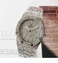 Couleurs Mens Fashion Watch Royal Oak Luxury Designer Diamond Iced Out Montres en acier inoxydable Bling Quartz AP Mouvement Party Wristw6448260