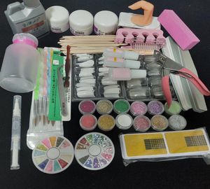 Couleurs ongles paillettes poudre en acrylique kit de manucure d'art nail
