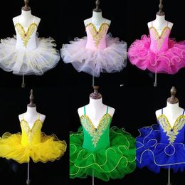 Robe tutu de ballet professionnelle pour filles, couleurs, costume de danse, ballerines de Performance pour enfants, carnaval Jazz 231228