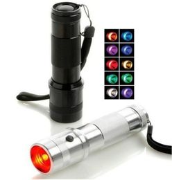 ColorShine LED RGB Couleur Changer lampe de poche torche3w Aluminium Alloy RVB Edison Multi Color LED lampe en ciel de couleurs Flas1236624