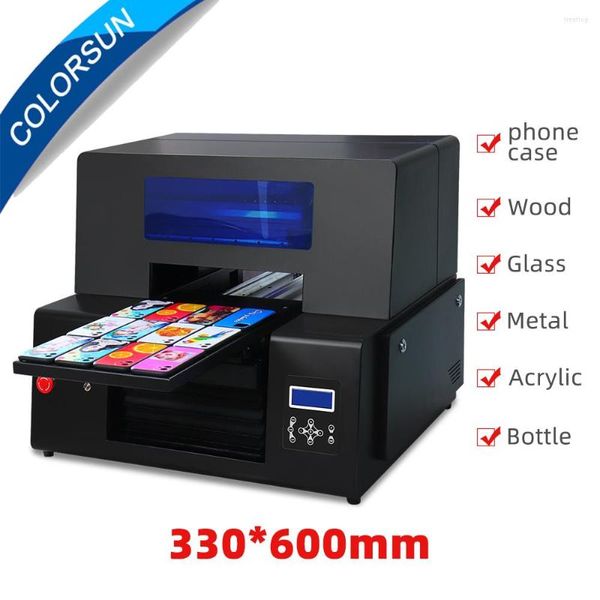 Imprimante UV Colorsun XP600 tête d'impression vitesse rapide automatique A3 coque de téléphone à plat acrylique métal bois cylindre