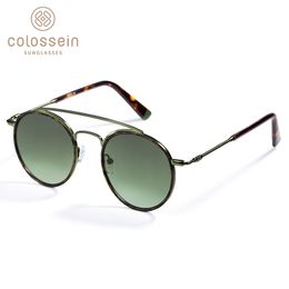 Occhiali da sole Donna Uomo Moda retrò Occhiali rotondi UV400 Montatura in acetato di metallo Occhiali lentes gafas de sol mujer