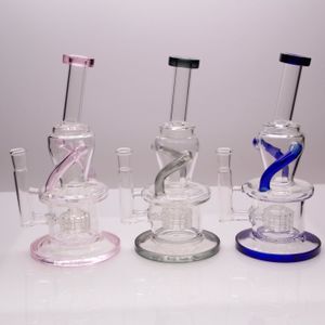 Recycler de couleur Dab Rig Treat Perc Verre Bong Fumer Pipe de fume Vortex Hookahs 10 pouces Hauteur 14 mm Joint